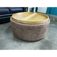 Jonathan Louis Magnolia Camel Fabric Storage Ottoman