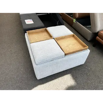 Brent Mineral Storage Ottoman with 4 Trays
