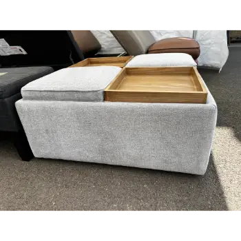 Brent Mineral Storage Ottoman with 4 Trays