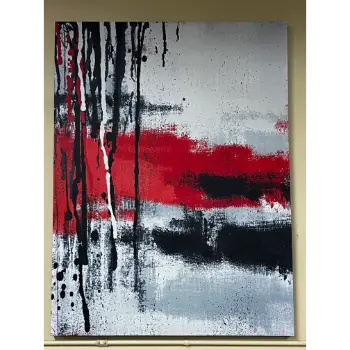 Classy Art Abstract Black, Red & White Wall Art
