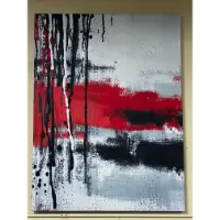 Classy Art Abstract Black, Red & White Wall Art