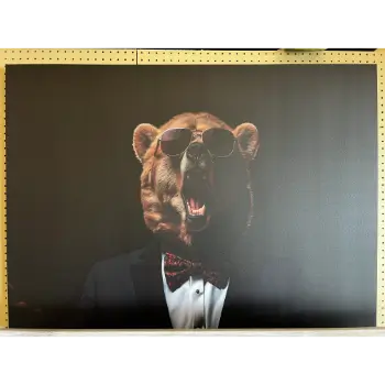 Classy Art Bear in Tuxedo Wall Art