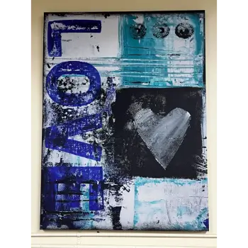 Classy Art Abstract Blue Love Collage Wall Art