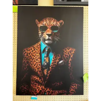 Classy Art Cheetah in Suit Wall Art