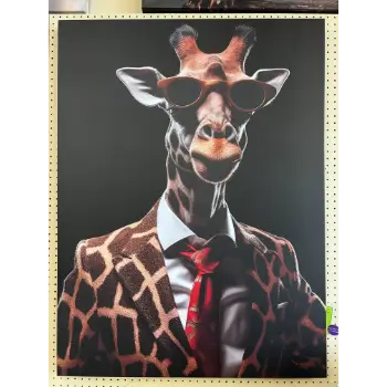 Classy Art Giraffe in Suit Wall Art