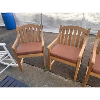 Bristol Hardwood Outdoor Chairs with Seat Cushions (set of 2)