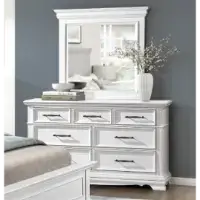 Homelegance York White 7-Drawer Dresser with Mirror