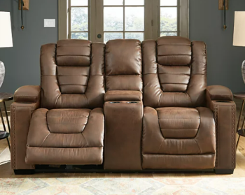 dovestone leather power reclining loveseat