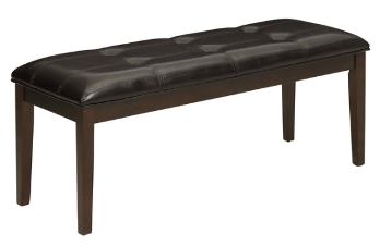 Homelegance Decatur Dark Brown Faux Leather Bench with Hardwood Frame