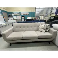 Beige Fabric Sofa with Contoured Arms