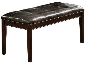 Homelegance Hahn Bench with Dark Brown Faux Leather Upholstery & Stitched Accents