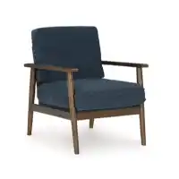Ashley Bailey Navy Accent Chair with Hardwood Accents
