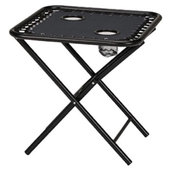 Navy Mesh Folding Side Table with Cupholders