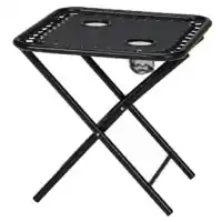 Navy Mesh Folding Side Table with Cupholders