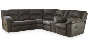 Ashley Turner Charcoal Microsuede 2-Piece Reclining Sectional