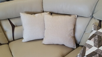 Plush Beige Down-Filled Throw Pillows (set of 2)