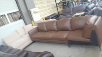 Chateau Dax Chocolate Brown 2-Piece Leather Sectional