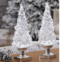 Lighted Glitter Trees (set of 2)