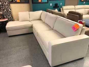Ivory Fabric 2-Piece Sectional