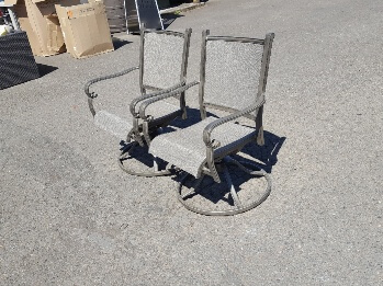 Outdoor Cast Aluminum Swivel Chair with Mesh Upholstery