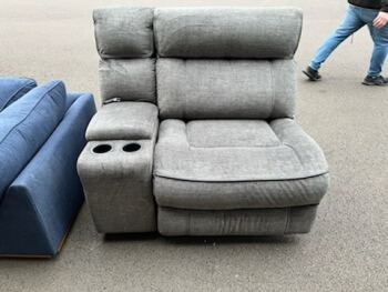 Grey Fabric Chair with Console