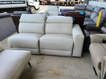Jason Furniture White One-Arm Power Reclining Loveseat