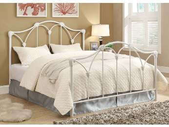 Coaster White Scrolling Iron Queen Bed