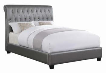 Coaster Siesta Charcoal Faux Leather Twin Sleigh Bed