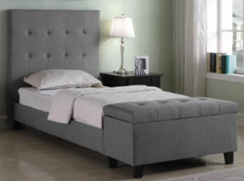 Coaster Harris Charcoal Platform Twin Bed with Storage Bench Footboard
