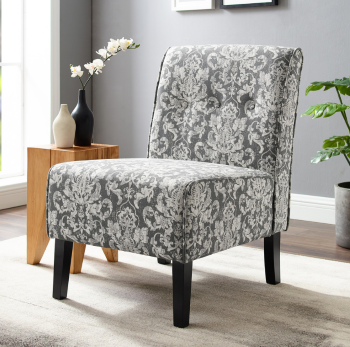 Powell Damask Coco Grey Accent Chair