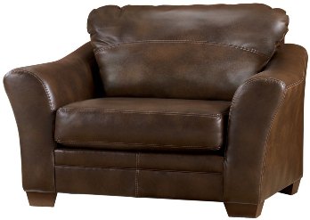 Ashley El Paso Dark Brown Faux Leather Chair and a Half