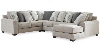 Ashley Ardmore Pewter 4-Piece Sectional with Right-Hand Chaise