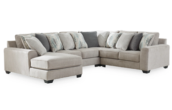 Ashley Ardmore Pewter 4-Piece Sectional with Left-Hand Chaise