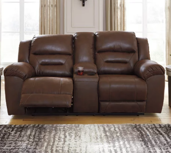 Ashley Rockland Dark Brown Power Reclining Console Loveseat