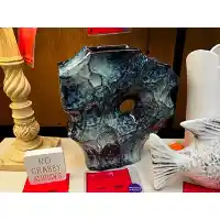 Three Hands Dark Blue Abstract Vase