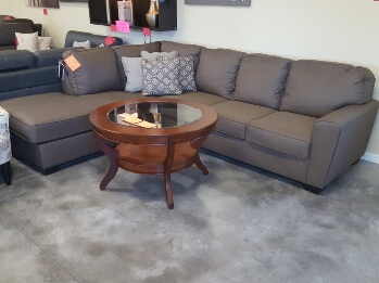 Ashley Taupe Fabric 3-Piece Sectional with Left-Hand Chaise
