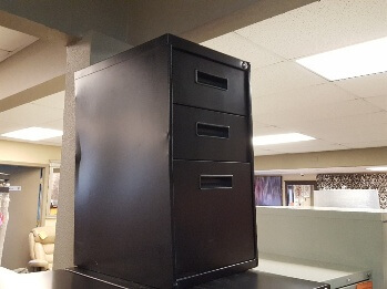 Black 3-Drawer Metal File Cabinet (blemish)