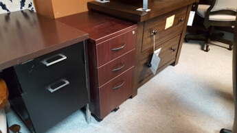Cherry Finish Narrow 3-Drawer Locking File Cabinet