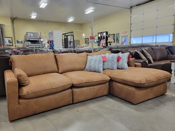 Ashley Marley Caramel 3-Piece Sectional with Right-Hand Chaise
