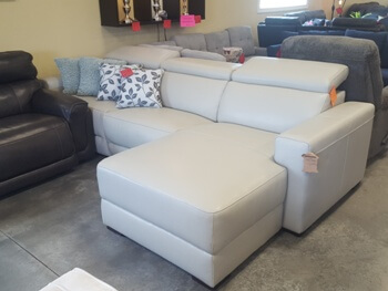 Jason Furniture Nevio White Leather Power Reclining 3-Piece Sectional with Right-Hand Chaise