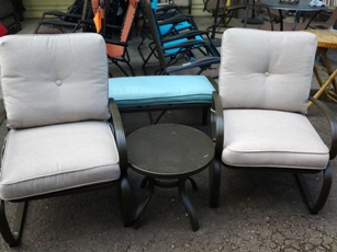 Outdoor Chocolate Round Metal Side Table