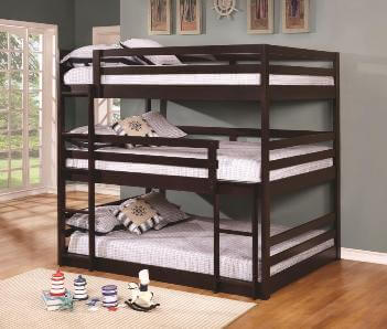 Coaster Cappuccino Finish Full Triple Bunk
