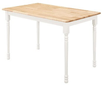 Coaster Natural Finish Rectangular Dining Table with White Legs