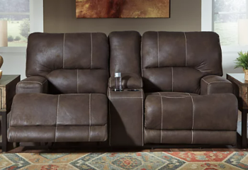 Ashley Kendall Power Reclining Console Loveseat with Power Headrests