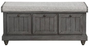 Homelegance Woodwell Distressed Grey Storage Bench