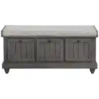 Homelegance Woodwell Distressed Grey Storage Bench
