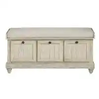 Homelegance Distressed White Woodwell Storage Bench