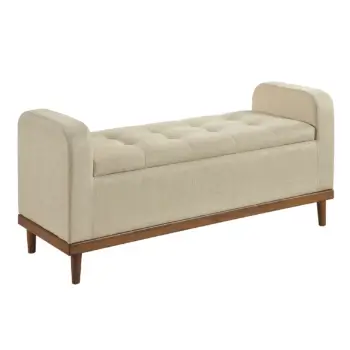 Homelegance Beige Danish Modern Upholstered Storage Bench