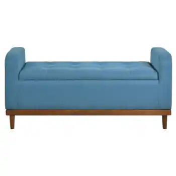 Homelegance Blue Danish Modern Upholstered Storage Bench