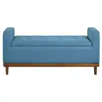 Homelegance Blue Danish Modern Upholstered Storage Bench